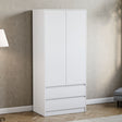 Denver 2 door 2 drawer wardrobe, White