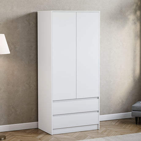 Denver 2 door 2 drawer wardrobe, White