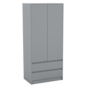 Denver 2 door 2 drawer wardrobe, Grey
