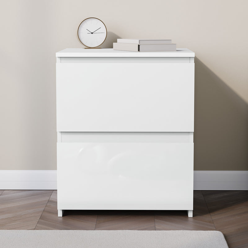 Glinton 2-Drawer Bedside Chest - White (FSC 100%)