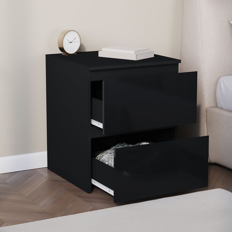 Glinton 2-Drawer Bedside Chest - Black (FSC 100%)