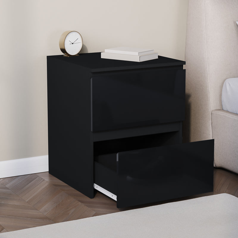 Glinton 2-Drawer Bedside Chest - Black (FSC 100%)
