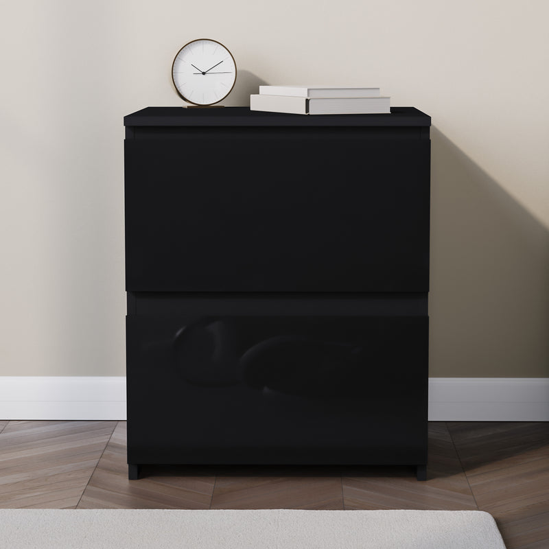Glinton 2-Drawer Bedside Chest - Black (FSC 100%)
