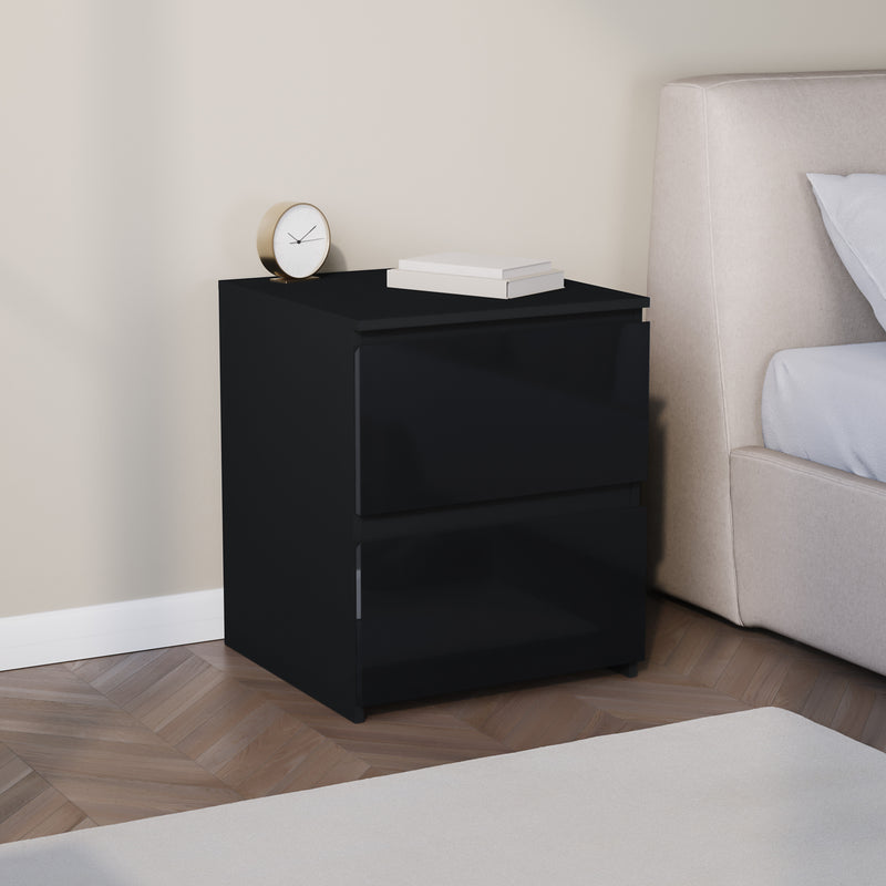 Glinton 2-Drawer Bedside Chest - Black (FSC 100%)