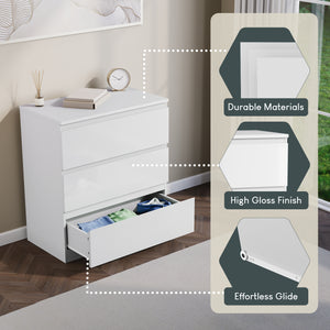 Glinton 3-Drawer Chest, White