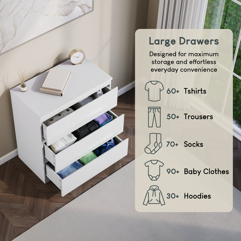 Glinton 3-Drawer Chest, White (FSC 100%)