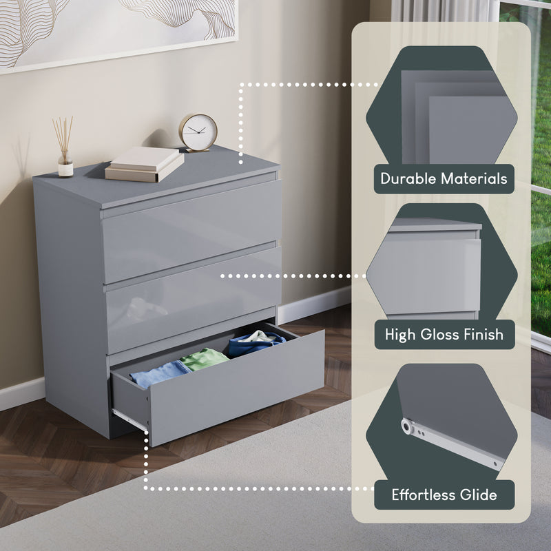 Glinton 3-Drawer Chest, Grey (FSC 100%)