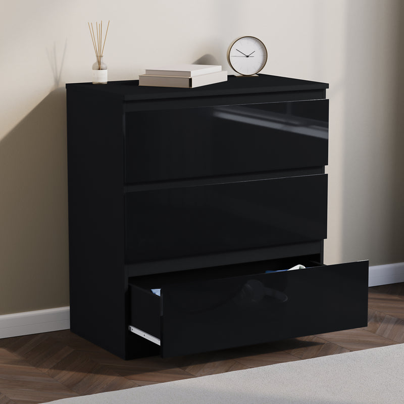 Glinton 3-Drawer Chest, Black (FSC 100%)