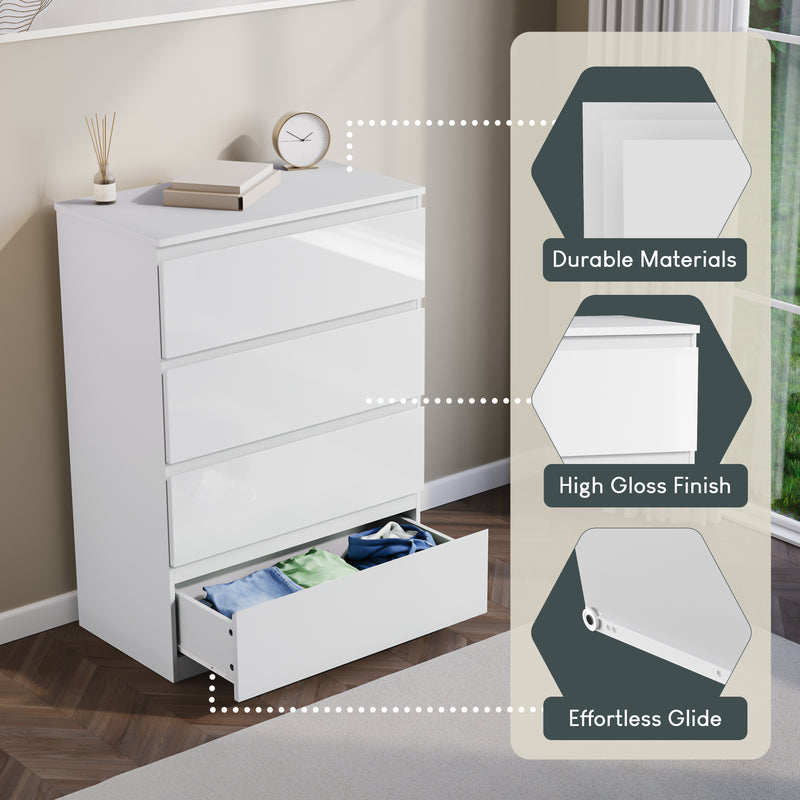 Glinton 4-Drawer Chest, White (FSC 100%)