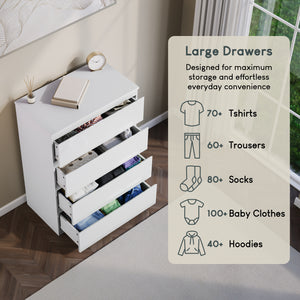 Glinton 4-Drawer Chest, White (FSC 100%)