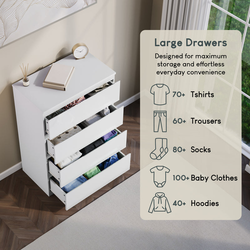 Glinton 4-Drawer Chest, White (FSC 100%)