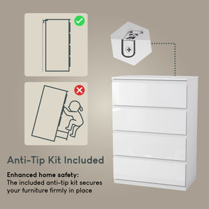 Glinton 4-Drawer Chest, White (FSC 100%)