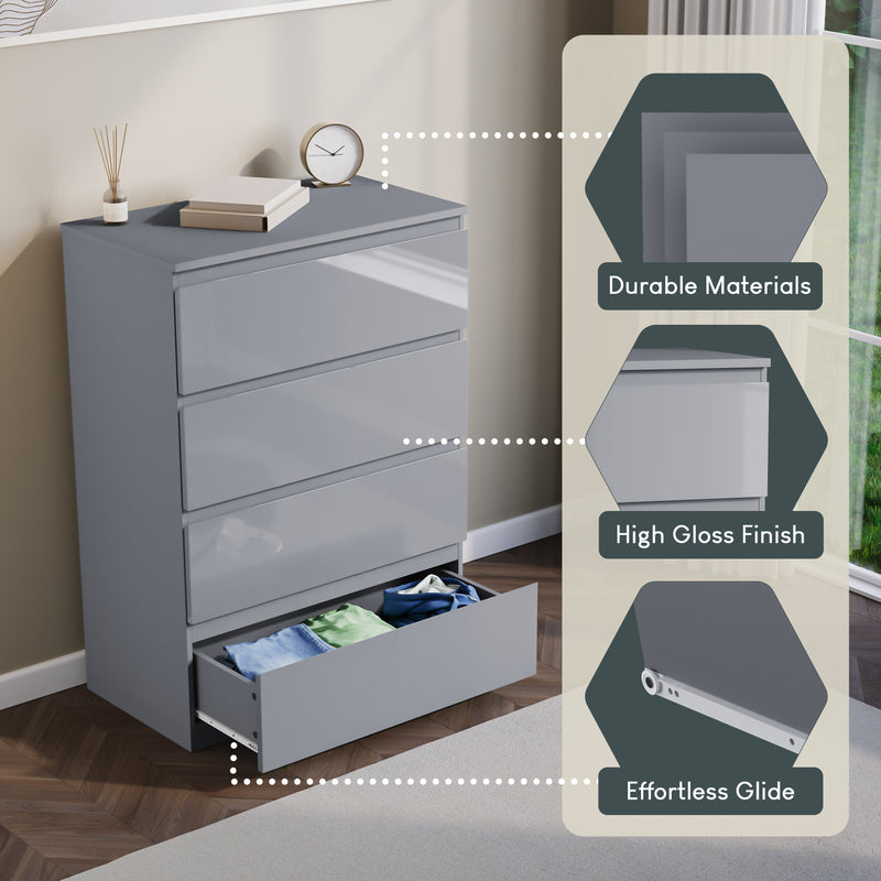 Glinton 4-Drawer Chest, Grey (FSC 100%)