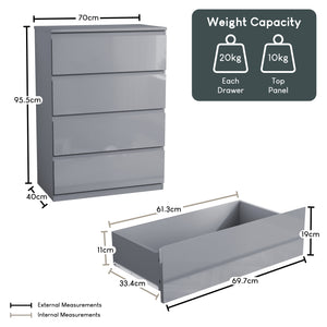 Glinton 4-Drawer Chest, Grey (FSC 100%)