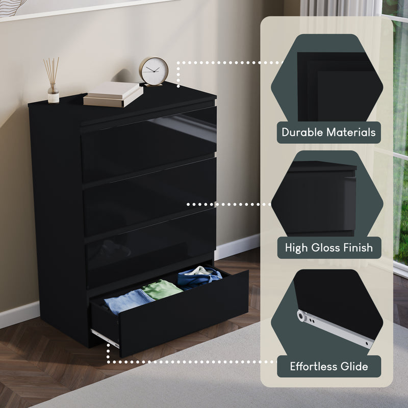 Glinton 4-Drawer Chest, Black (FSC 100%)