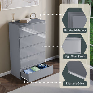 Glinton 5-Drawer Chest, Grey (FSC 100%)