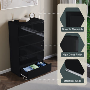 Glinton 5-Drawer Chest, Black (FSC 100%)