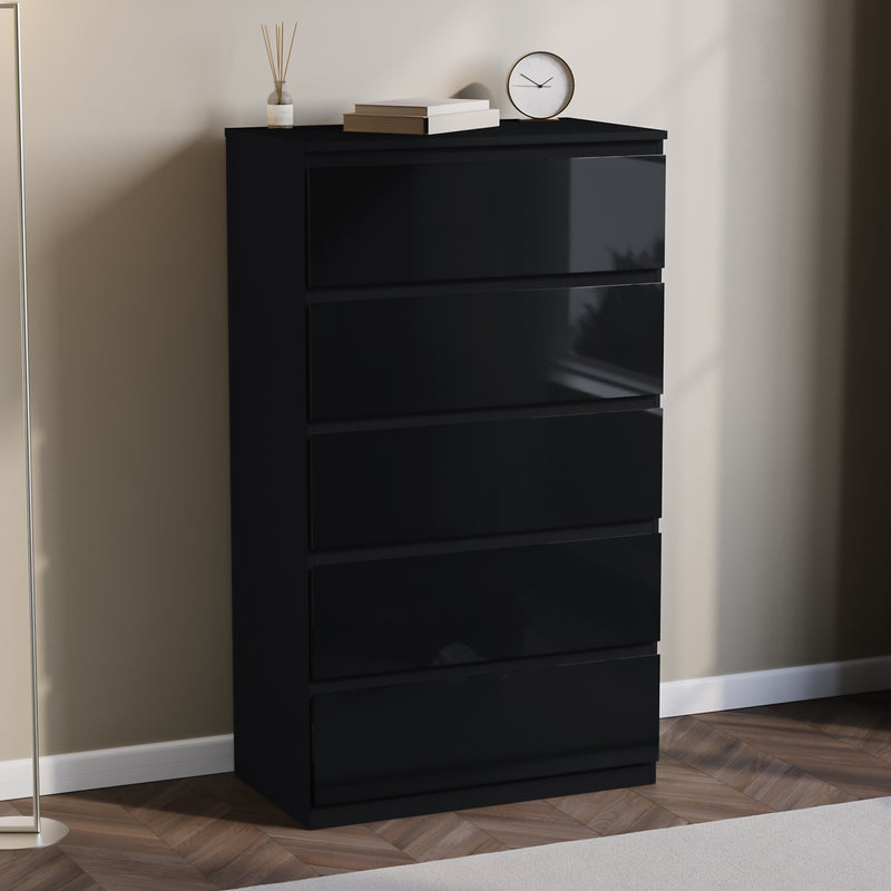 Glinton 5-Drawer Chest, Black (FSC 100%)