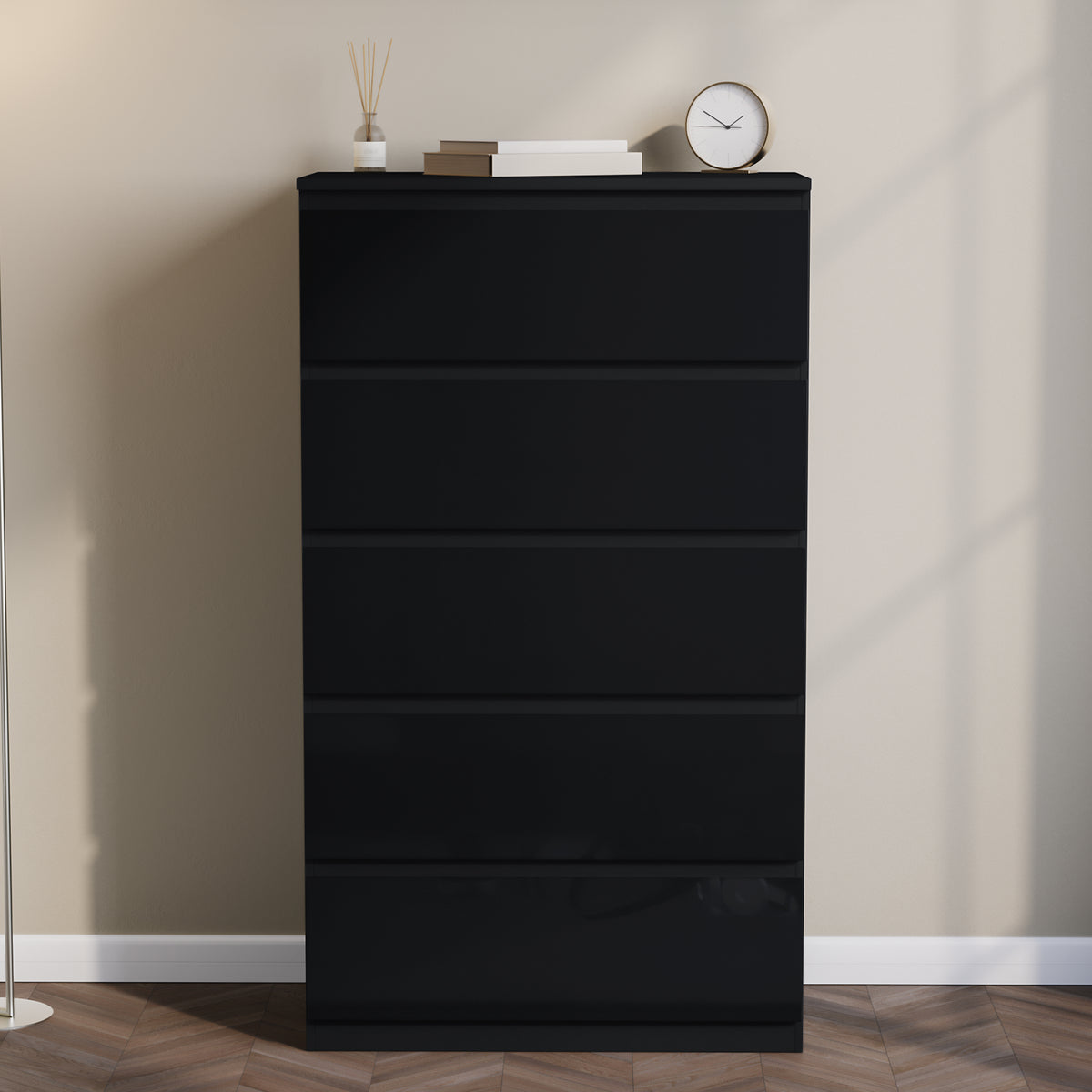 Glinton 5-Drawer Chest, Black (FSC 100%)
