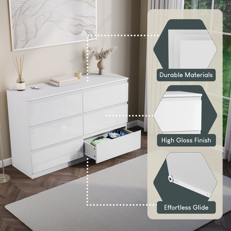 Glinton 6-Drawer Chest, White (FSC 100%)