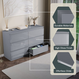 Glinton 6-Drawer Chest, Grey (FSC 100%)