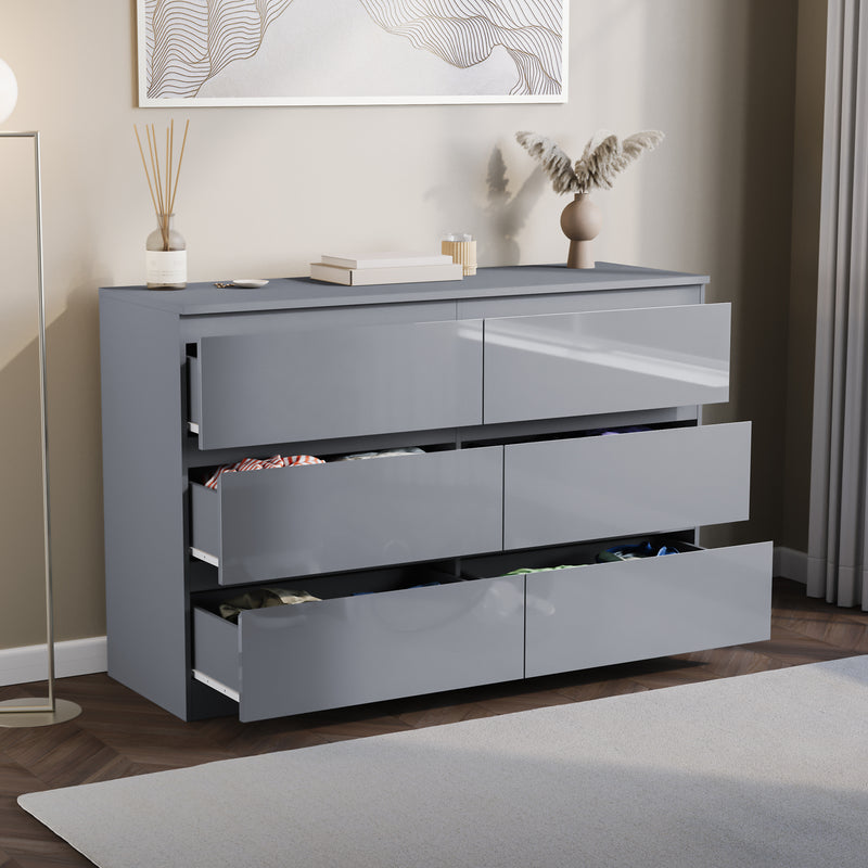 Glinton 6-Drawer Chest, Grey (FSC 100%)