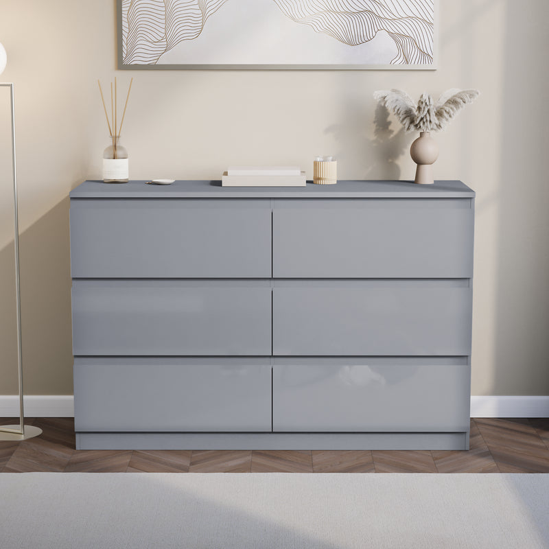Glinton 6-Drawer Chest, Grey (FSC 100%)