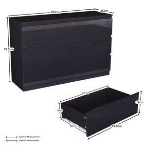 Glinton 6-Drawer Chest, Black (FSC 100%)