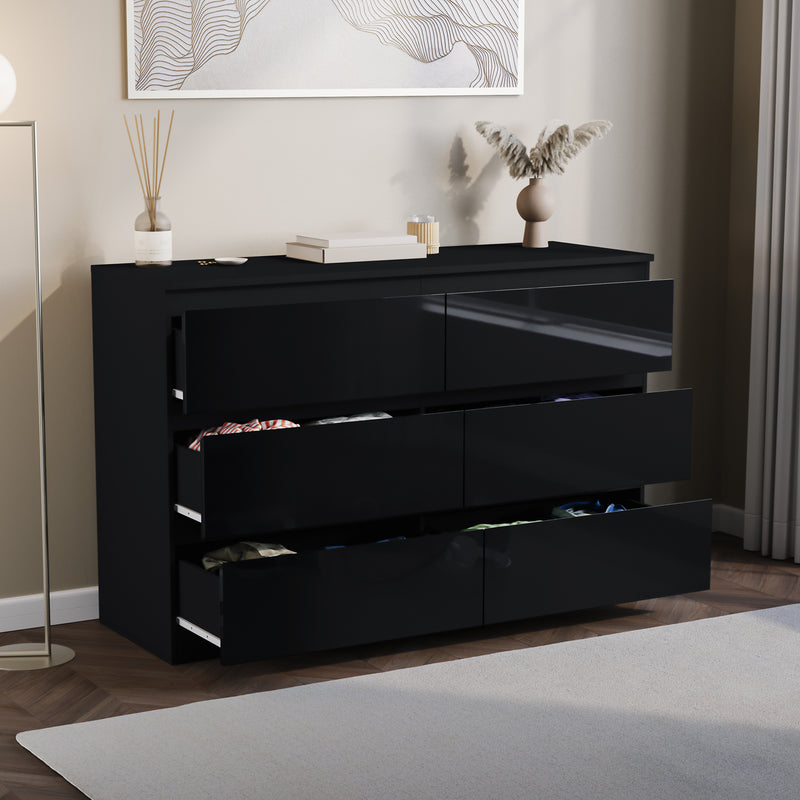 Glinton 6-Drawer Chest, Black (FSC 100%)