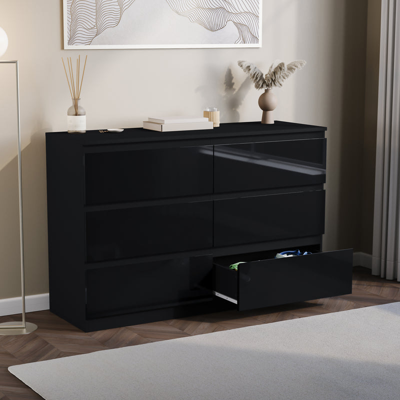 Glinton 6-Drawer Chest, Black (FSC 100%)