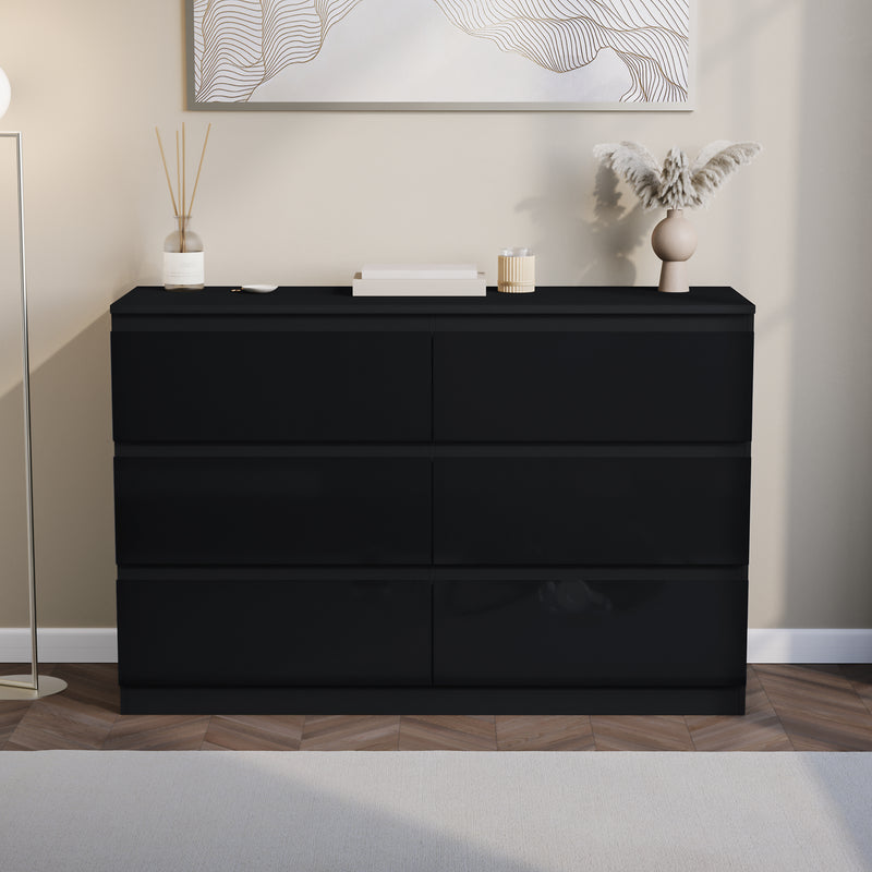 Glinton 6-Drawer Chest, Black (FSC 100%)