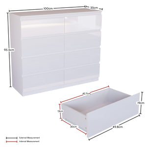 Glinton 8-Drawer Chest, White (FSC 100%)