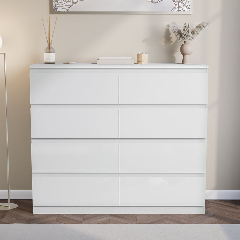 Glinton 8-Drawer Chest, White (FSC 100%)