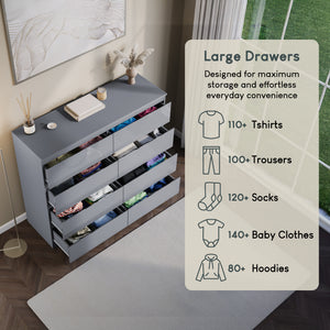 Glinton 8-Drawer Chest, Grey (FSC 100%)