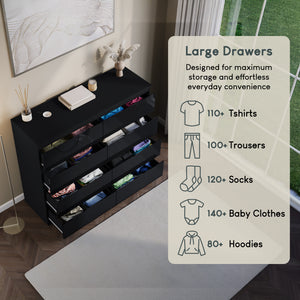 Glinton 8-Drawer Chest, Black (FSC 100%)