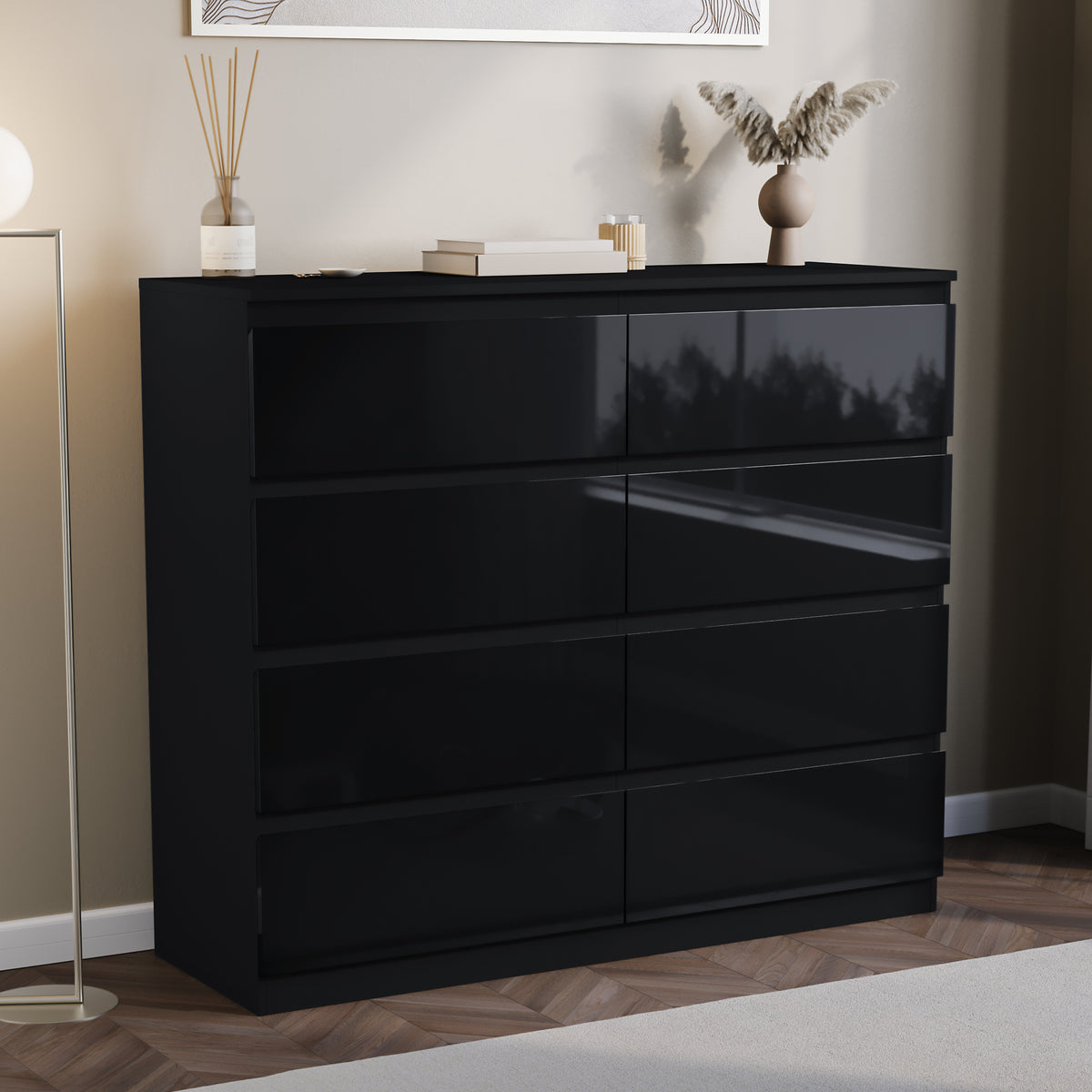 Glinton 8-Drawer Chest, Black (FSC 100%)