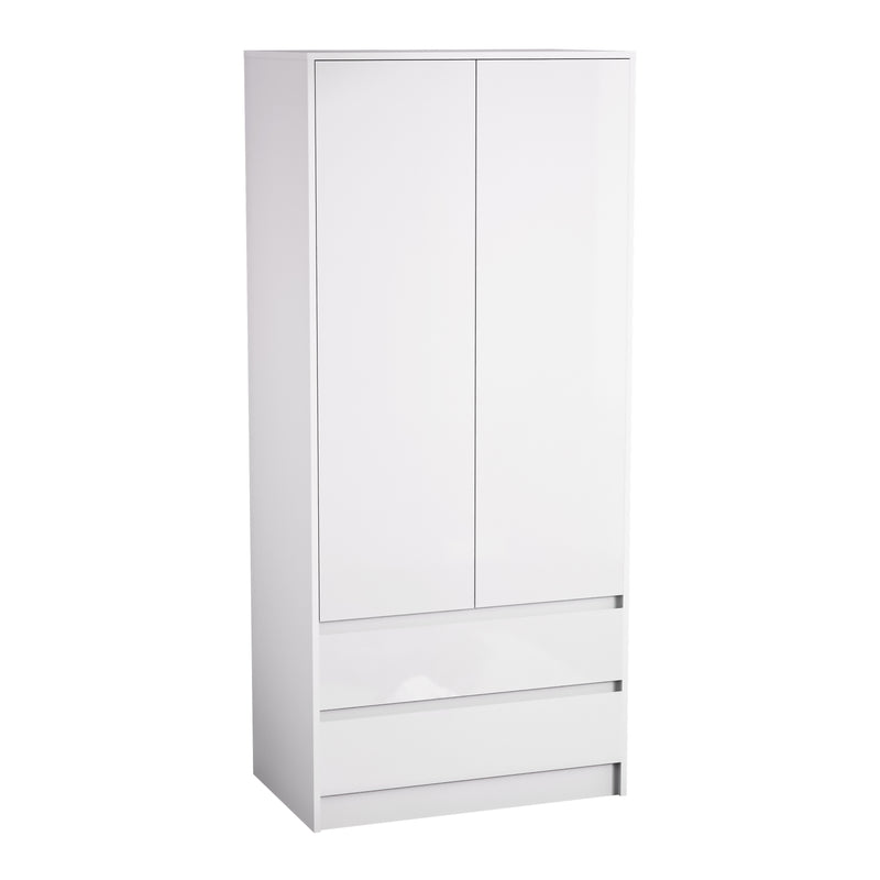Glinton 2-Door 2-Drawer Wardrobe, White (FSC 100%)
