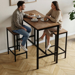 Roslyn 2-Seater Bar Table Set - Dark Wood