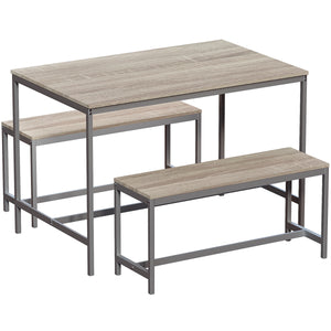 Roslyn 4-Seater Dining Table With Bench Set - Oak