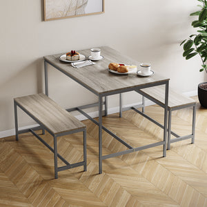 Roslyn 4-Seater Dining Table With Bench Set - Oak