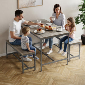 Roslyn 4-Seater Dining Table With Bench Set - Oak