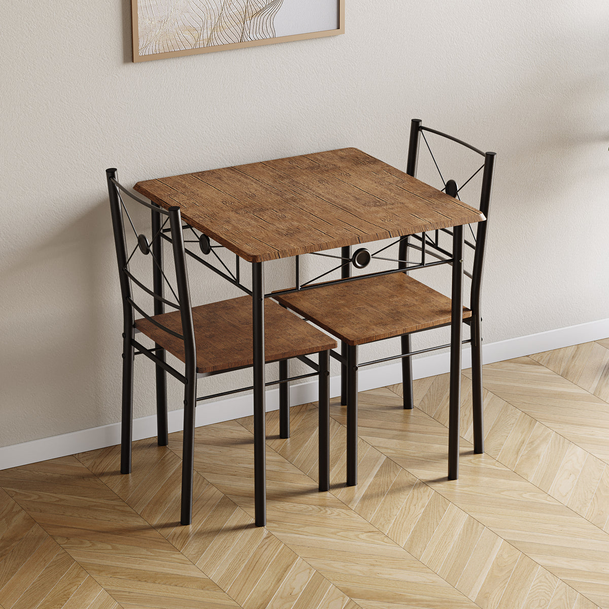 Roslyn 2-Seater Dining Set - Dark Wood