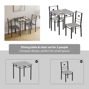 Roslyn 2-Seater Dining Set - Grey