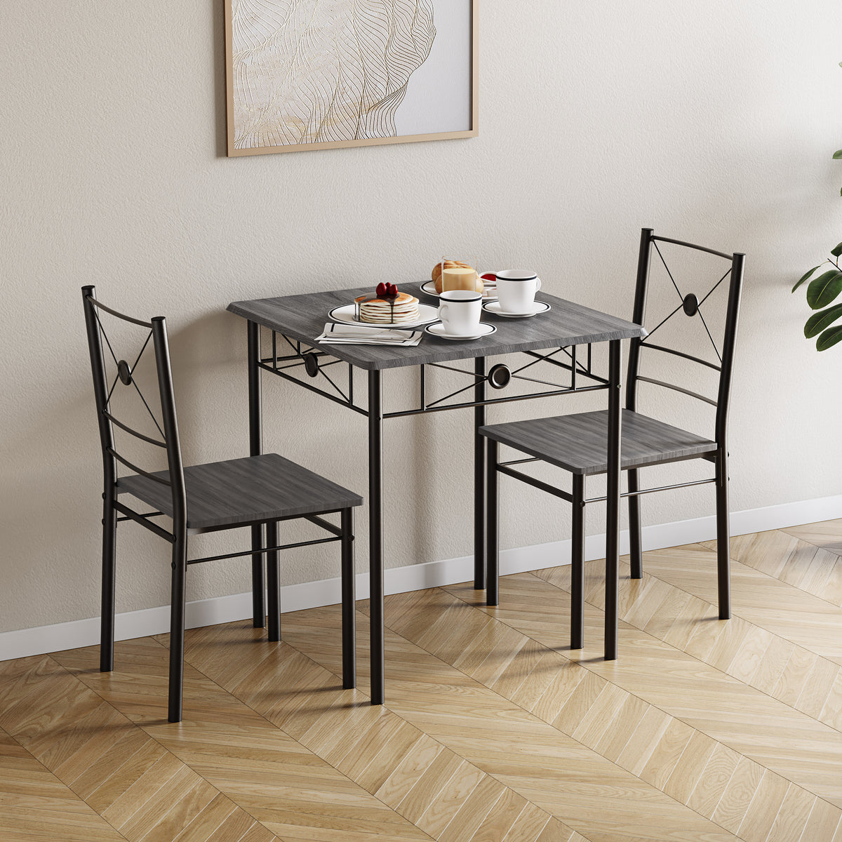 Roslyn 2-Seater Dining Set - Grey
