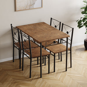 Roslyn 4-Seater Dining Set - Dark Wood
