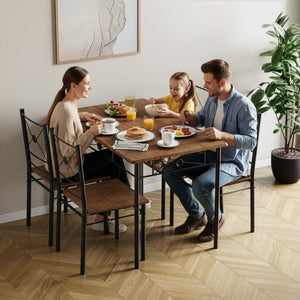 Roslyn 4-Seater Dining Set - Dark Wood