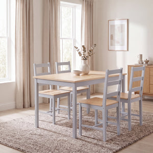 Yorkshire 4-Seater Dining Set - Grey & Pine