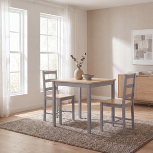 Yorkshire 2-Seater Dining Set, Grey & Pine