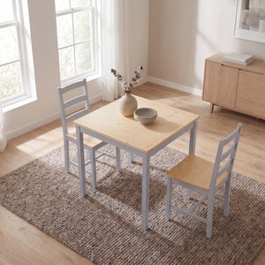 Yorkshire 2-Seater Dining Set, Grey & Pine