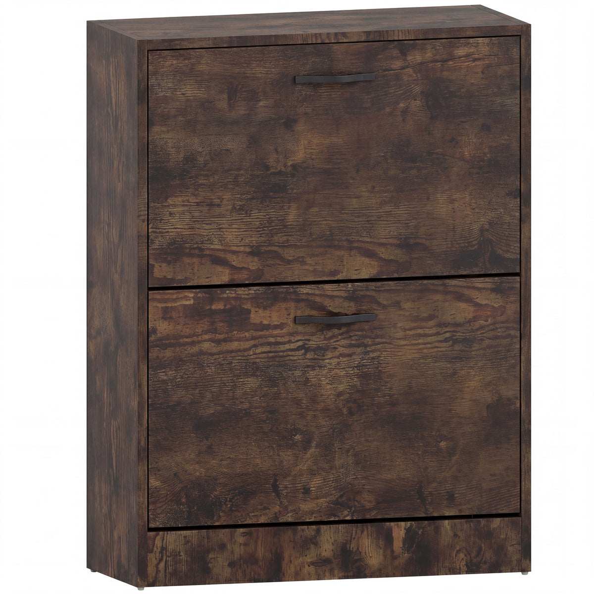 2-Drawer Shoe Cabinet, Dark Wood